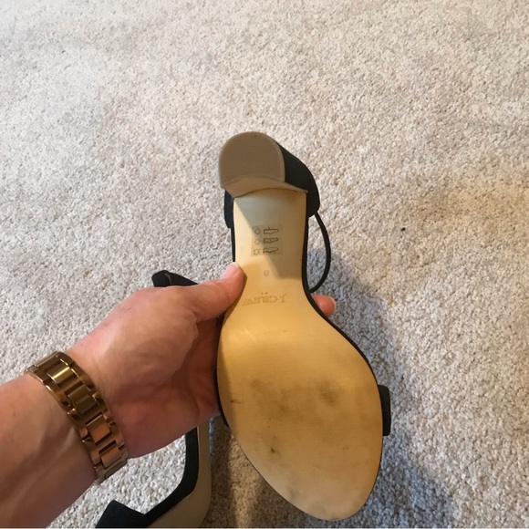 J. Crew Factory Black Open Toe Classic Heels - Picture 6 of 7